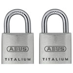 ABUS 56373 64TI/20mm TITALIUM™ Padlock Carded Twin Pack