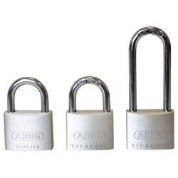 ABUS 56380 64TI/40mm TITALIUM™ Padlock Triple Pack (1 Long Shackle)