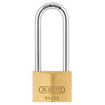 ABUS 09858 65/50mm Brass Padlock 80mm Long Shackle Carded