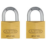 ABUS 21730 65/30mm Brass Padlock Twin Carded