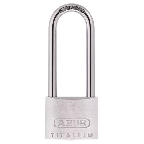 ABUS 56572 80TI/40mm TITALIUM™ Padlock 63mm Long Shackle Carded