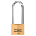 ABUS 35434 85/40mm Brass Padlock 63mm Long Shackle Carded