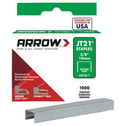 Arrow A276 JT21 T27 Staples 10mm (3/8in) Box 1000