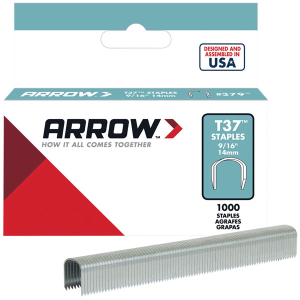 Arrow T37 staples box 1000-1/2in