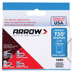 Arrow A508M1 T50M 508m Monel Staples 12mm (1/2in) Box 1000