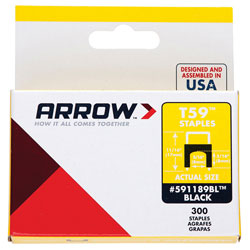 Arrow A591168BL T59 Insulated Staples Black 6 x 6mm Box of 300