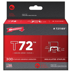 Arrow A721189 T72 Clear Insulated Staples 9 x 15mm Box 300