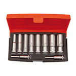 Bahco S0810L 1/4in Drive Deep Socket Set of 10 Metric