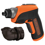 Black+Decker CS3652LC-GB Cordless Screwdriver & Right Angle Attach 3.6V Li-ion