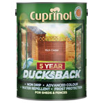 Cuprinol 5092436 Ducksback 5 Year Waterproof for Sheds & Fences Rich Cedar 5L