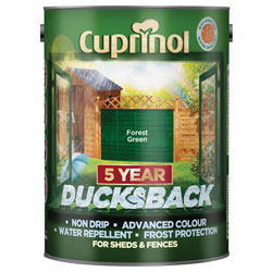 Cuprinol 5092438 Ducksback 5 Year Waterproof for Sheds & Fences Forest Green 5L