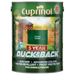 Cuprinol 5092438 Ducksback 5 Year Waterproof for Sheds & Fences Forest Green 5L