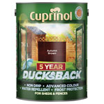 Cuprinol 5092442 Ducksback 5 Year Waterproof for Sheds & Fences Autumn Brown 5L