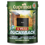 Cuprinol 5244557 Ducksback 5 Year Waterproof for Sheds & Fences Black 5 litre