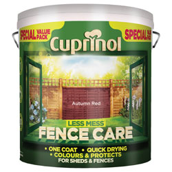 Cuprinol 5194068 Less Mess Fence Care Autumn Red 6 litre