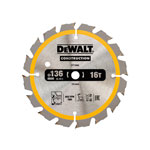 DEWALT DT1946-QZ Cordless Construction Trim Saw Blade 136 x 10mm x 16T