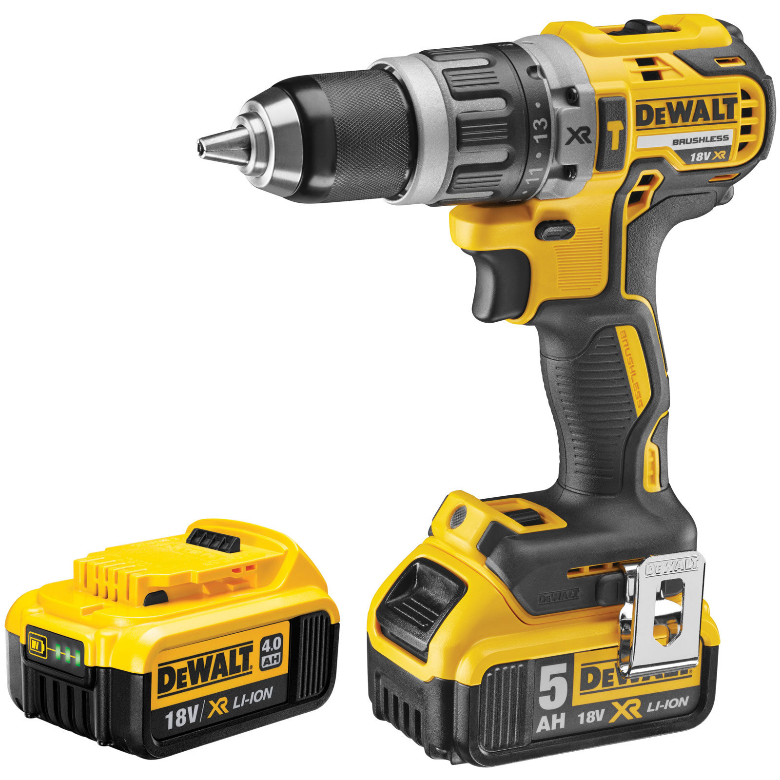 DEWALT DCD796PM XR Brushless Hammer Drill 18V 1 x 4.0Ah & 1 x 5.0Ah Li