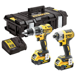 DEWALT DCK2500P2B XR Brushless Tool Connect Twin Pack 18V 2 x 5.0Ah Li-ion