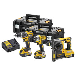 DEWALT DCK368P3T XR Brushless 3 Piece Kit 18V 3 x 18V 5.0Ah Li-ion