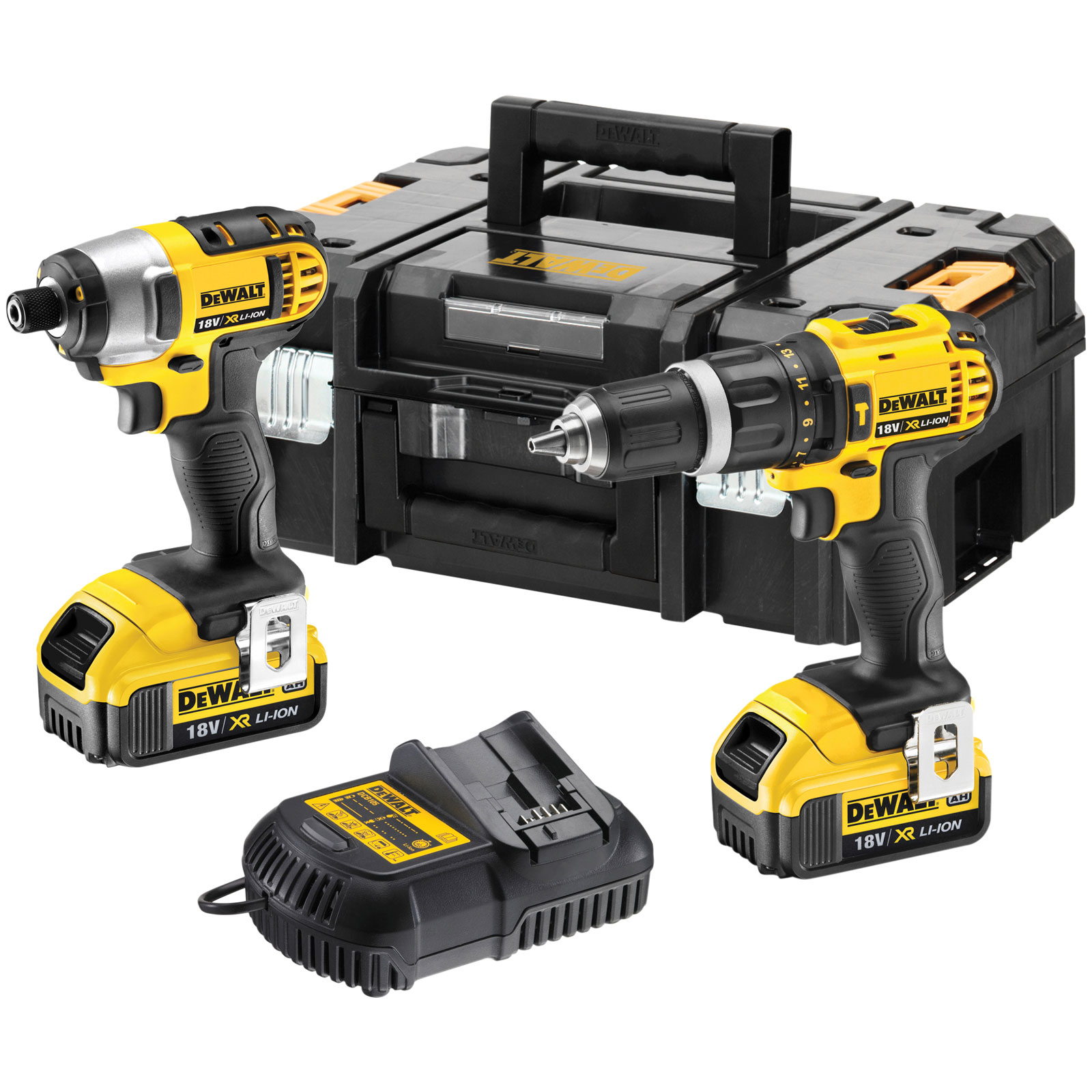 DEWALT DCZ285M2 Combi Drill & Impact Driver Twin Pack 18V 2 x 4.0Ah Li ...