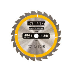 DEWALT DT1939-QZ Portable Construction Circular Saw Blade 184 x 16mm x 24T