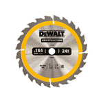 DEWALT DT1939-QZ Portable Construction Circular Saw Blade 184 x 16mm x 24T