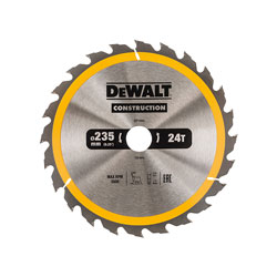 DEWALT DT1954-QZ Portable Construction Circular Saw Blade 235 x 30mm x 24T