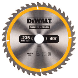 DEWALT DT1955-QZ Portable Construction Circular Saw Blade 235 x 30mm x 40T