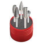 Dormer P88001 Solid Carbide Rotary Burr Cylindrical Set 5 Piece