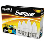 Energizer® S14331 LED BC (B22) Opal Candle Non-Dim Bulb Warm Whi 470lm 5.2W Pk4