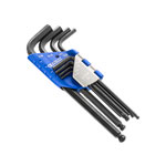 Expert E117816 Ball End Hexagon Key Long Arm Set of 8 Imperial (3/32 - 3/8in)