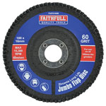 Faithfull FAIFD100M Abrasive Jumbo Flap Disc 100mm Medium