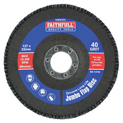 Faithfull FAIFD127C Abrasive Jumbo Flap Disc 127mm Coarse