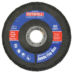 Faithfull FAIFD127M Abrasive Jumbo Flap Disc 127mm Medium