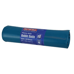 Faithfull FAIBAGRS6H Blue Heavy-Duty Rubble Sacks (Roll 6)