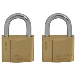 Faithfull BC04 Brass Padlock Keyed Alike 2 x 40mm