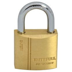 Faithfull BC0430 Brass Padlock 30mm 3 Keys