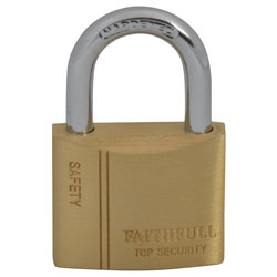 Faithfull BC0440 Brass Padlock 40mm 3 Keys