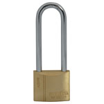 Faithfull BC0440- LS Brass Padlock 40mm Long Shackle 3 Keys