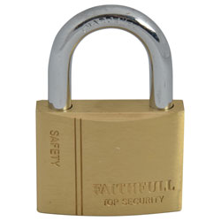 Faithfull BC0450 Brass Padlock 50mm 3 Keys