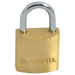 Faithfull BC7520 Brass Padlock 20mm 3 Keys