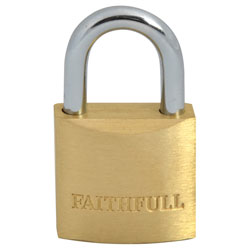 Faithfull BC7525 Brass Padlock 25mm 3 Keys