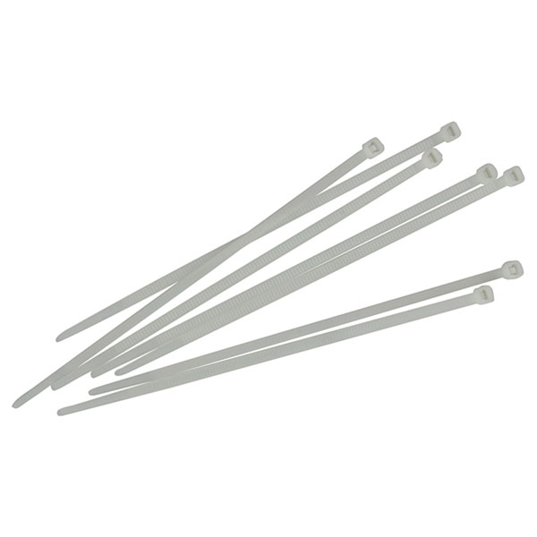Faithfull FAICT250W Cable Ties White 4.8 x 250mm (Pack 100)
