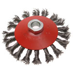 Faithfull 1211514150 Conical Wire Brush 115mm M14x2 Bore, 0.50mm Wire