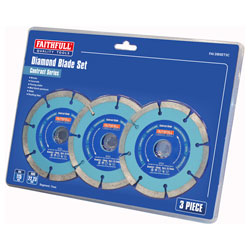 Faithfull GM3011522PK3 Contract Diamond Blades 115 x 22.2mm (Pack 3)