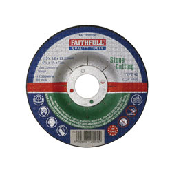 Faithfull FAI1153SDC Depressed Centre Stone Cutting Disc 115 x 3.2 x 22.23mm