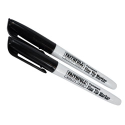 Faithfull FAIFTMBLK2 Fibre Tip Marker Pen Black (Pack 2)