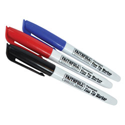 Faithfull FAIFTMMIX3 Fibre Tip Marker Pen Mixed (Pack 3)