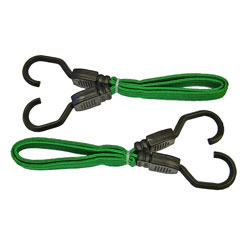 Faithfull FAITDBUNG24 Flat Bungee Cord 60cm (24in) Green 2 Piece