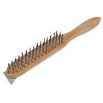 Faithfull FAI6804S 680/4S Heavy-Duty Scratch Brush with Scraper - 4 Row